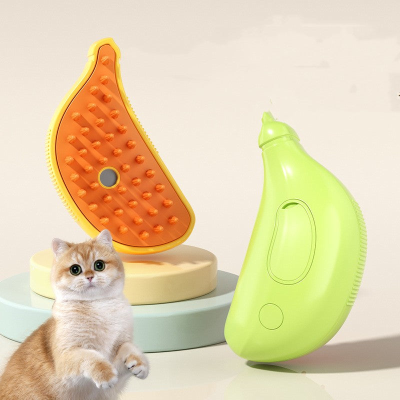3-in-1 Pet Steam Brush for Cats and Dogs - Cleaning, Massage, and Grooming Tool with Hair Removal Functionality
