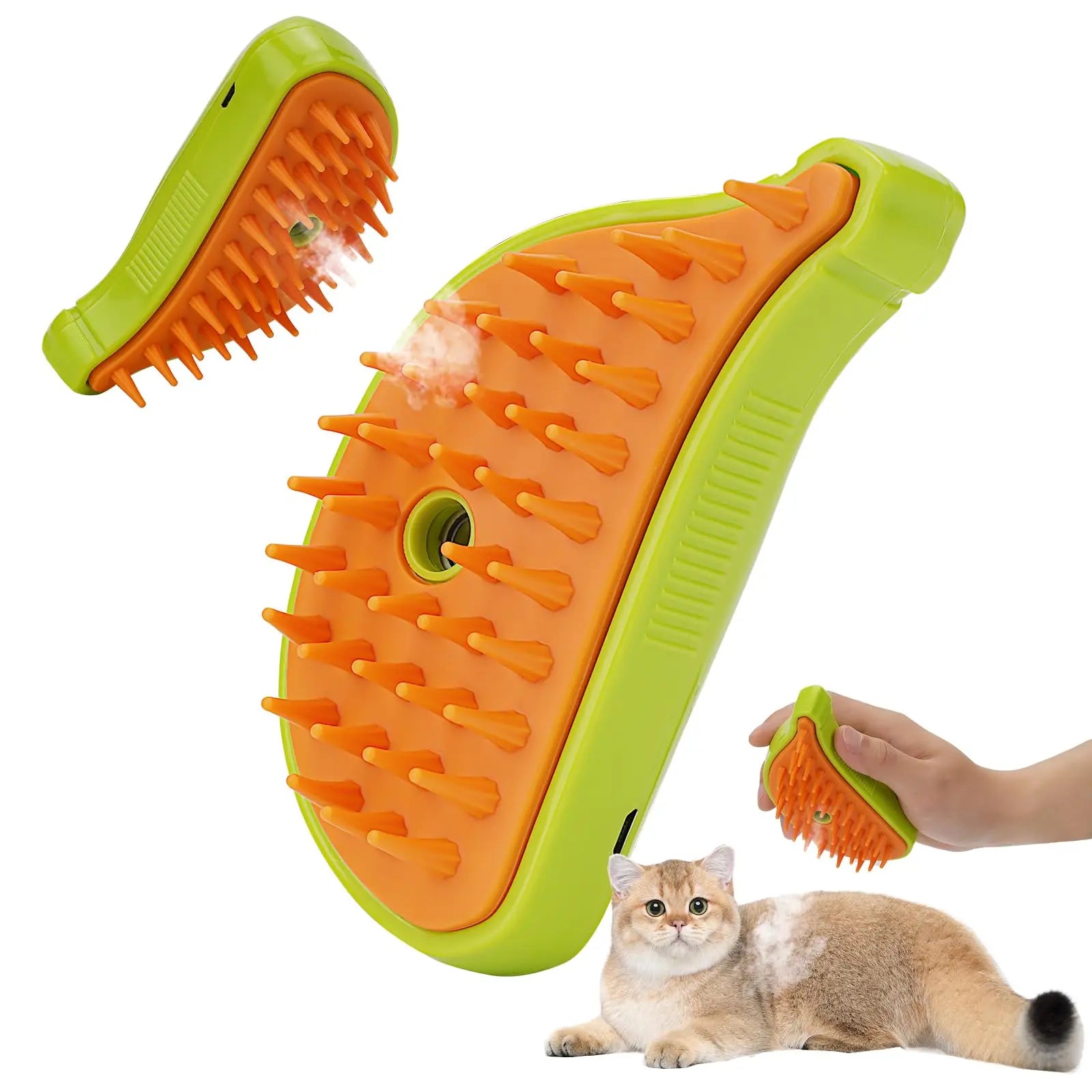 3-in-1 Pet Steam Brush for Cats and Dogs - Cleaning, Massage, and Grooming Tool with Hair Removal Functionality