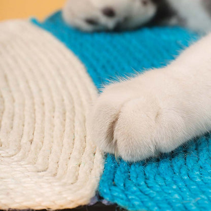 Natural Sisal Cat Scratching Mat - Durable Cactus-Shaped Scratcher for Claw Maintenance and Furniture Protection