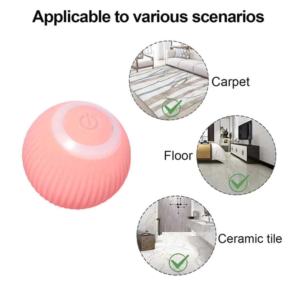 Automatic Interactive Rolling Ball Cat Toy - Self-Moving Electric Toy for Training and Engagement