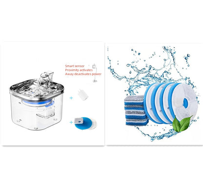 Stainless Steel Automatic Pet Water Dispenser - Intelligent Circulation Fountain for Cats and Dogs
