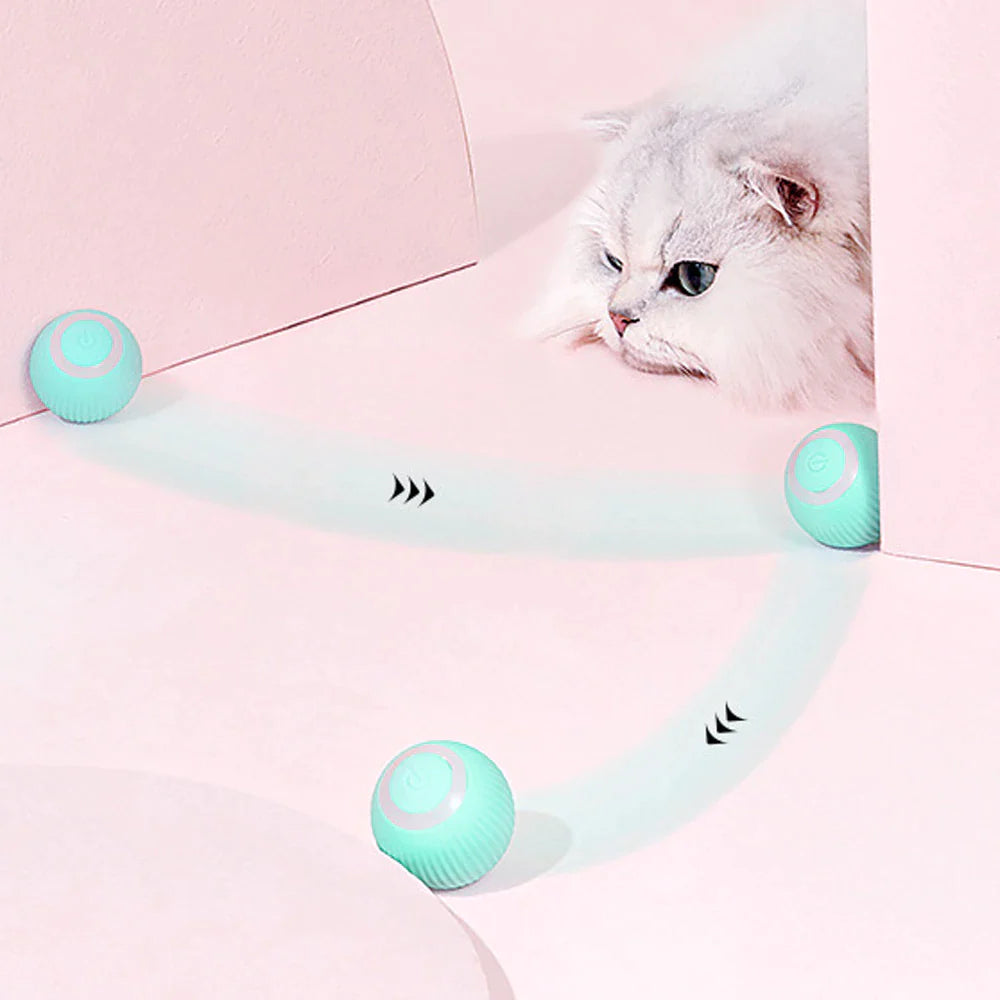 Automatic Interactive Rolling Ball Cat Toy - Self-Moving Electric Toy for Training and Engagement