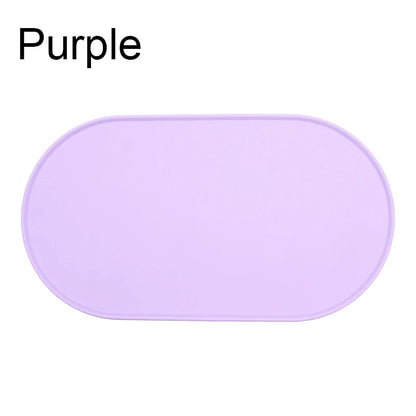 Silicone Waterproof Pet Bowl Mat - Spill-Resistant Feeding Tray for Dogs and Cats