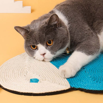 Natural Sisal Cat Scratching Mat - Durable Cactus-Shaped Scratcher for Claw Maintenance and Furniture Protection